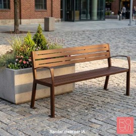 Banc urbà Silaos amb recolza braç en tot acer de 1800 mm